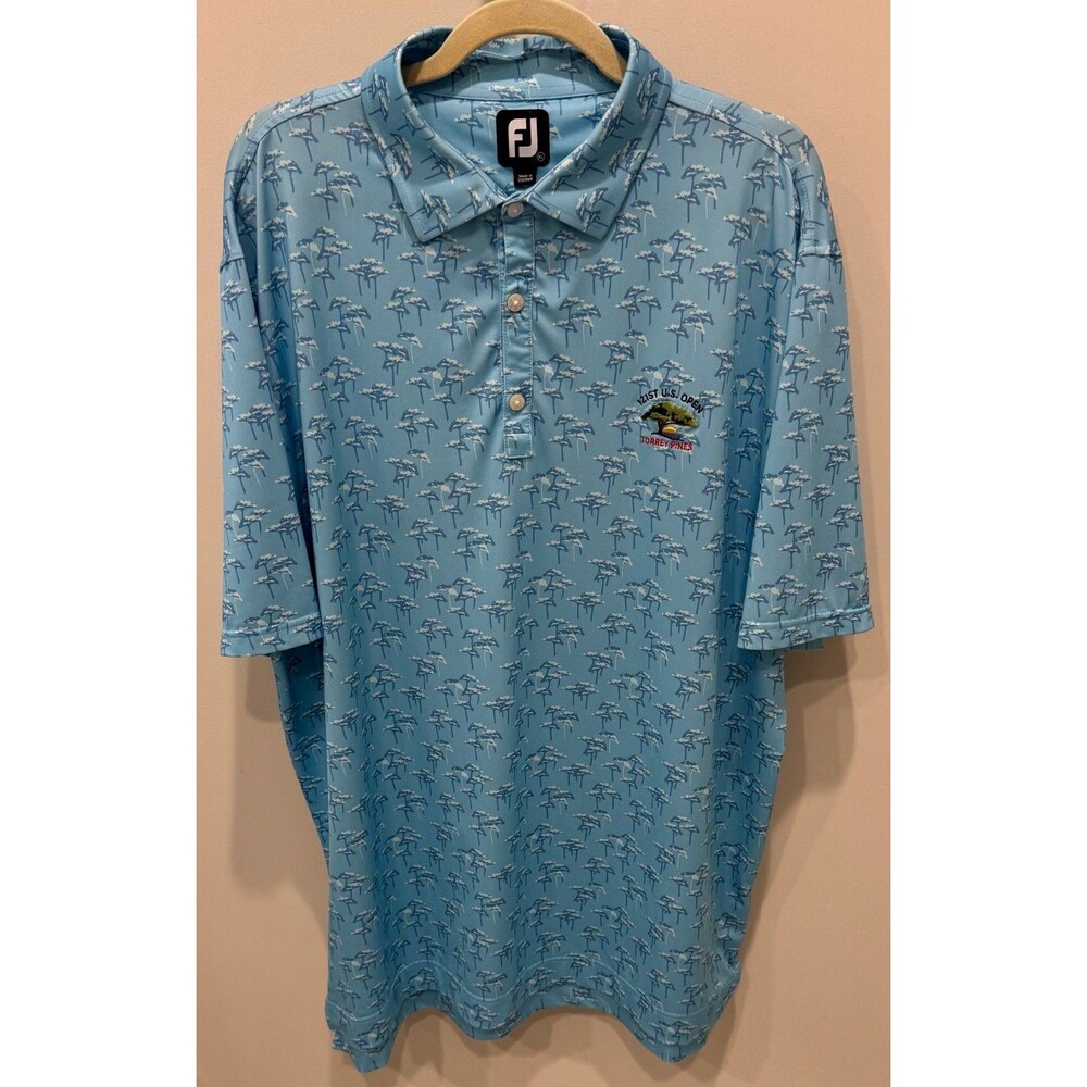 Torrey Pines 121st US Open - FootJoy Golf Shirt - Men's XL - Blue - Tree Print
